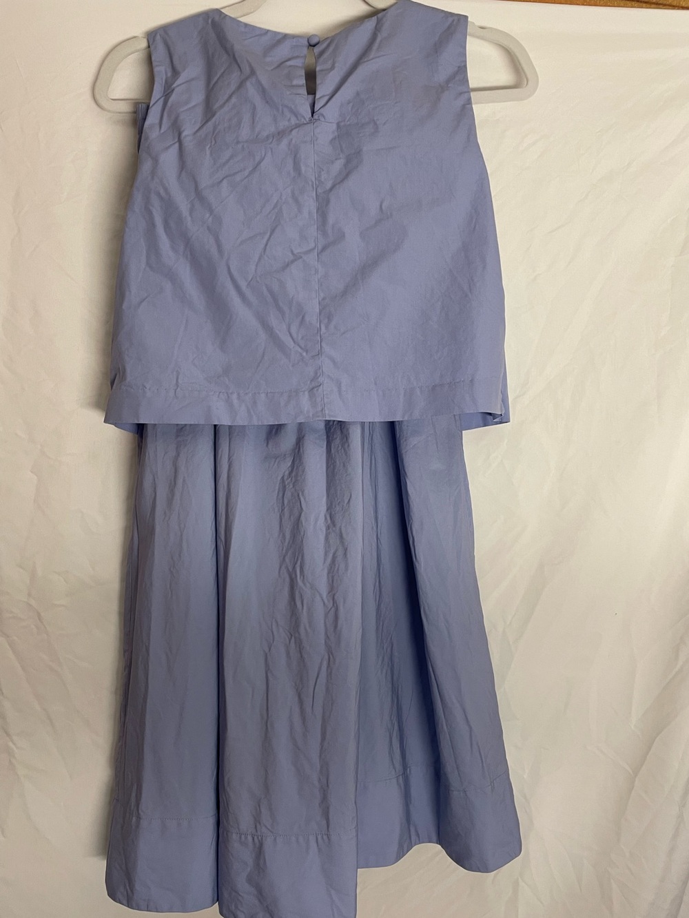 Banana Republic Light Blue A-Line Midi Skirt and Top.